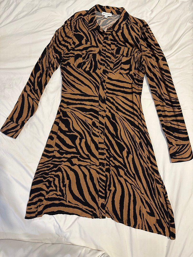 Animal print shirt dress warehouse 2025