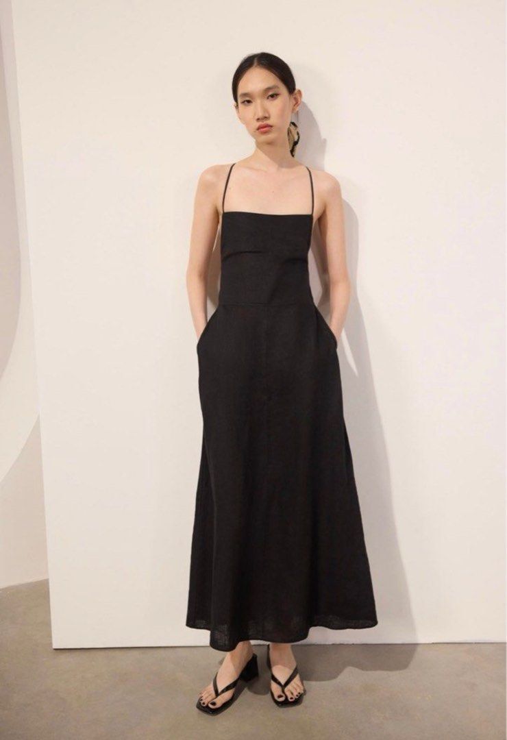 zara black linen dress Make It Count Halter Mini Dress Black