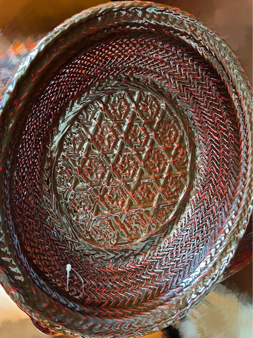 久留米籃胎　漆器　花瓶 久留米特産 籃胎漆器 丸盆 2枚組 WF109