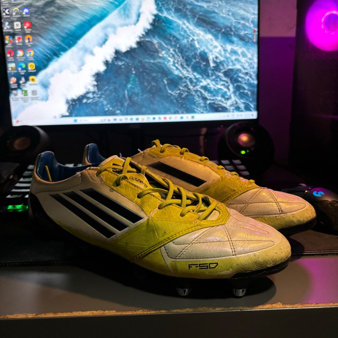 Adidas F50 micoach Yellow Black White SG Men s Fashion Footwear Sneakers on Carousell