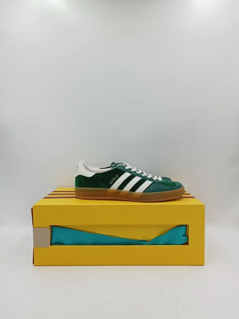 adidas gazelle silver green womens Adidas x Gucci Gazelle Green US8 – Curated by Charbel main image 1