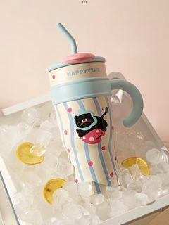 aqua flask tumbler original tyeso tumbler tumbler for kids nzM high-value ice master cup huge capacity 316 straw parent-child thermos cup office insulation cold storage girls