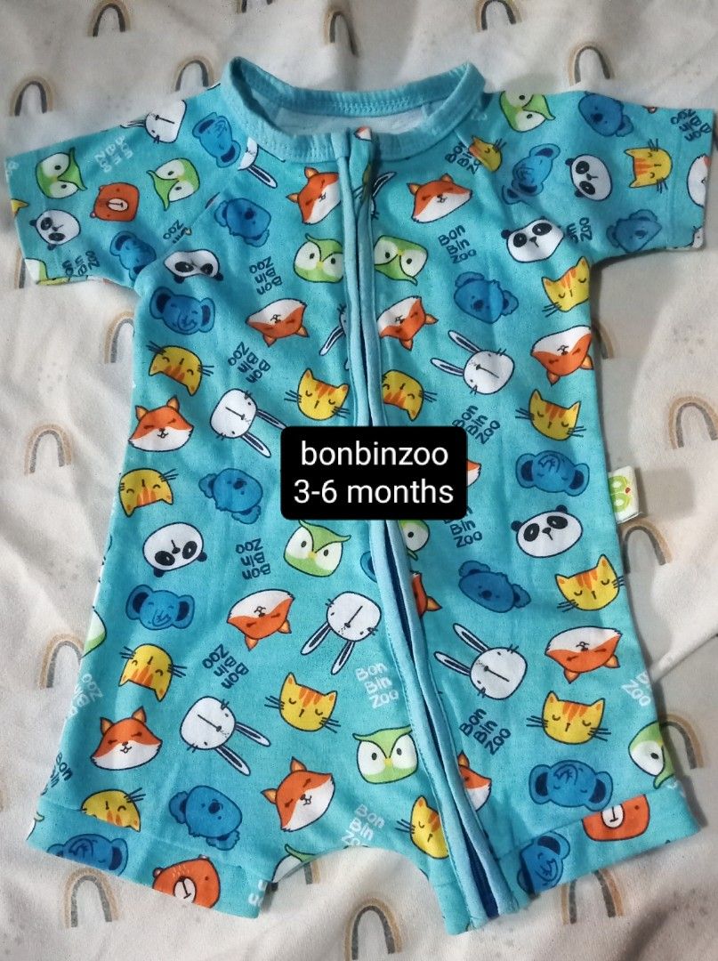 Baju baby bayi jumper playsuit rabbit bear bonbinzoo newborn 0-3 3-6  months