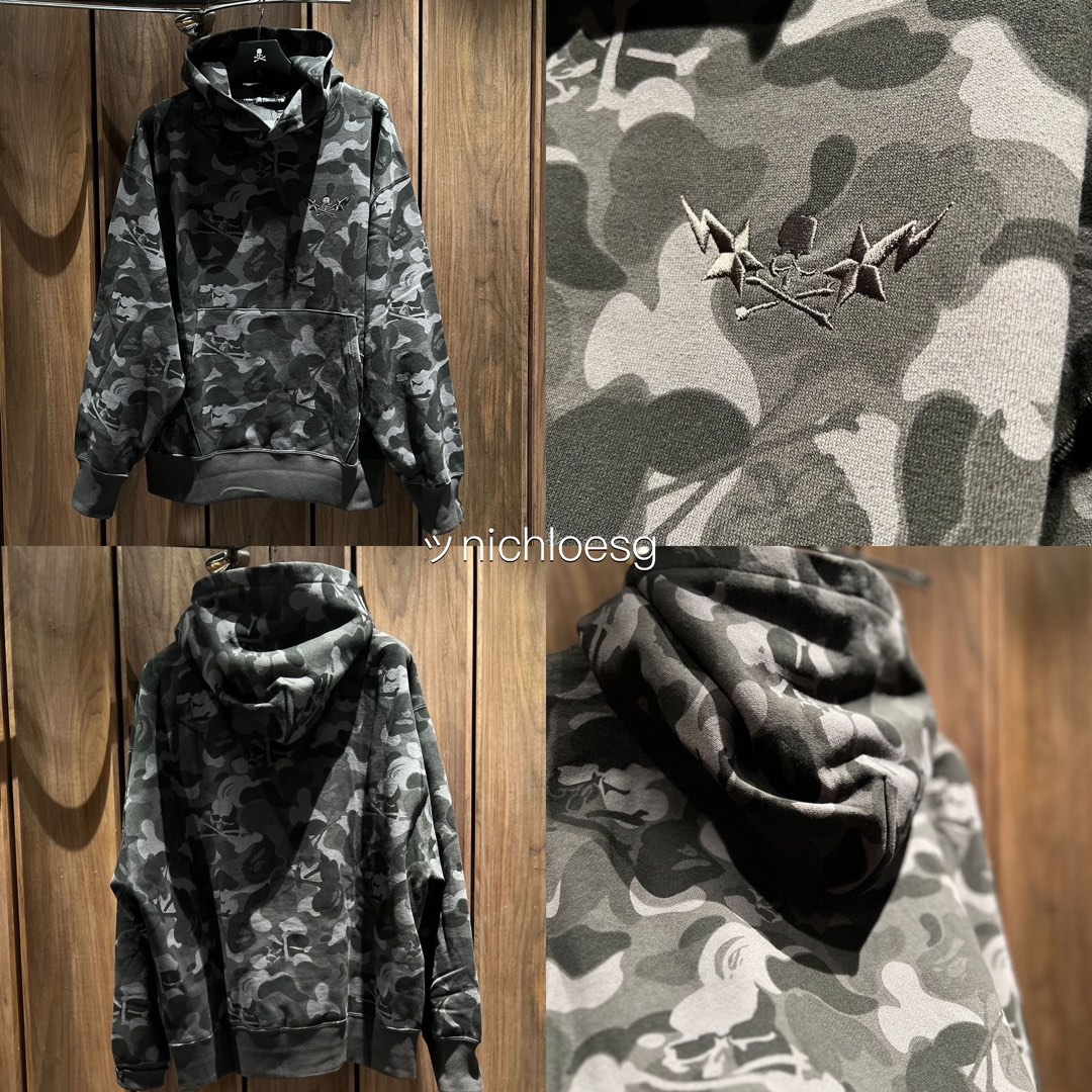 BAPE X MASTERMIND JAPAN MMJ SKULL CAMO RELAXED FIT PULLOVER HOODIE Men s Fashion Tops Sets Hoodies on Carousell