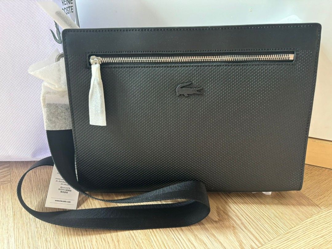 [BRAND NEW] LACOSTE ORIGINAL Bag Vertical Messenger Bag Chantaco Leather  TERMURAH!