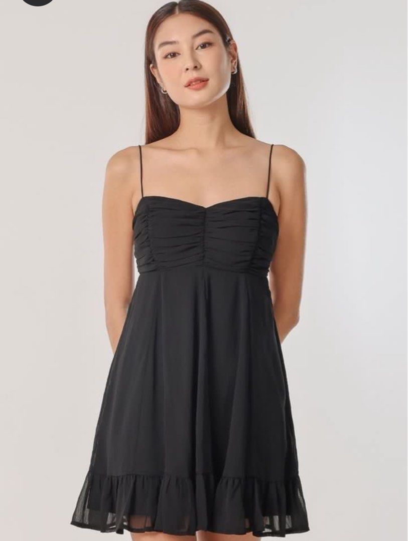 Brea Ruched Padded Chiffon Mini Dress, Women's Fashion, Dresses & Sets,  Dresses on Carousell