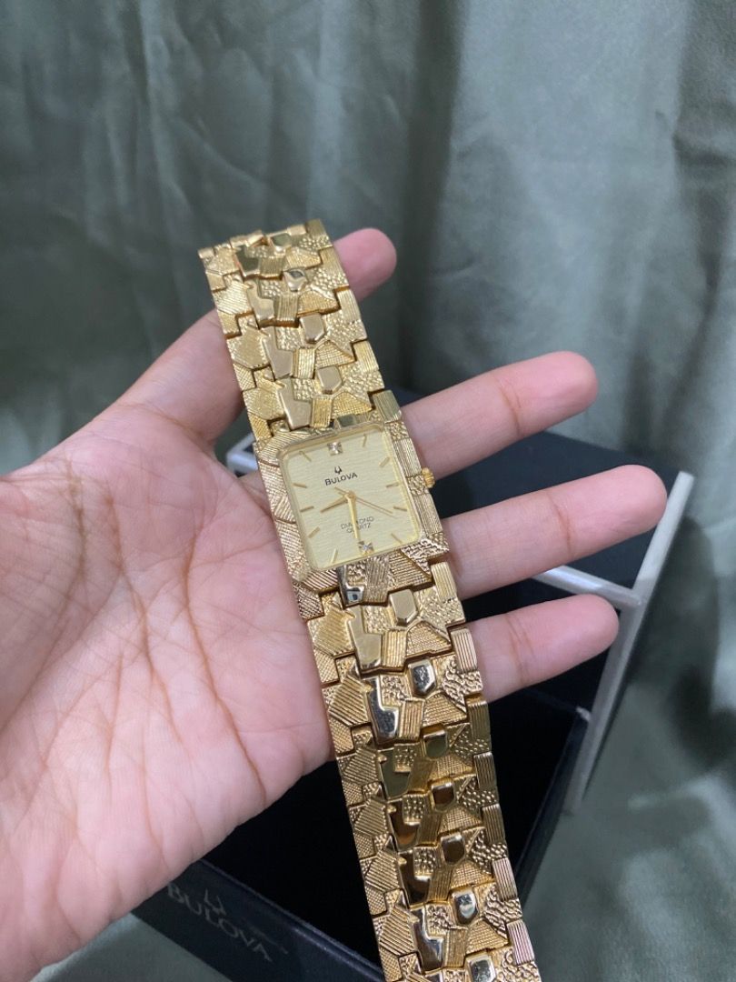 Bulova 18k Gold Nugget Watch Luxury Watches on Carousell