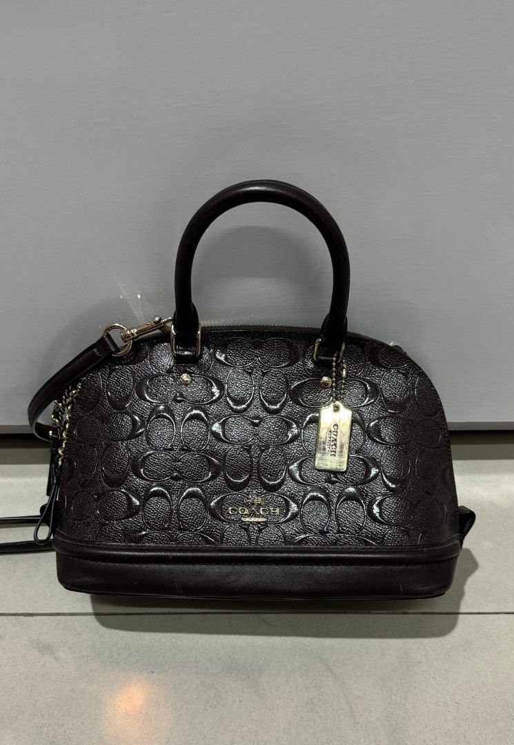 COACH Sierra Dome Satchel in Signature Debossed Patent Leather