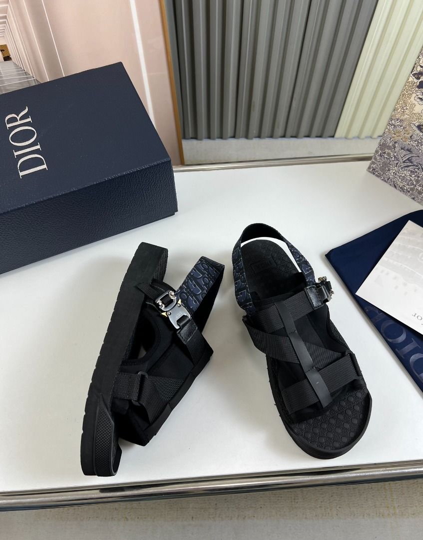 DI0R MEN Oblique Jacquard Neoprene Sandals