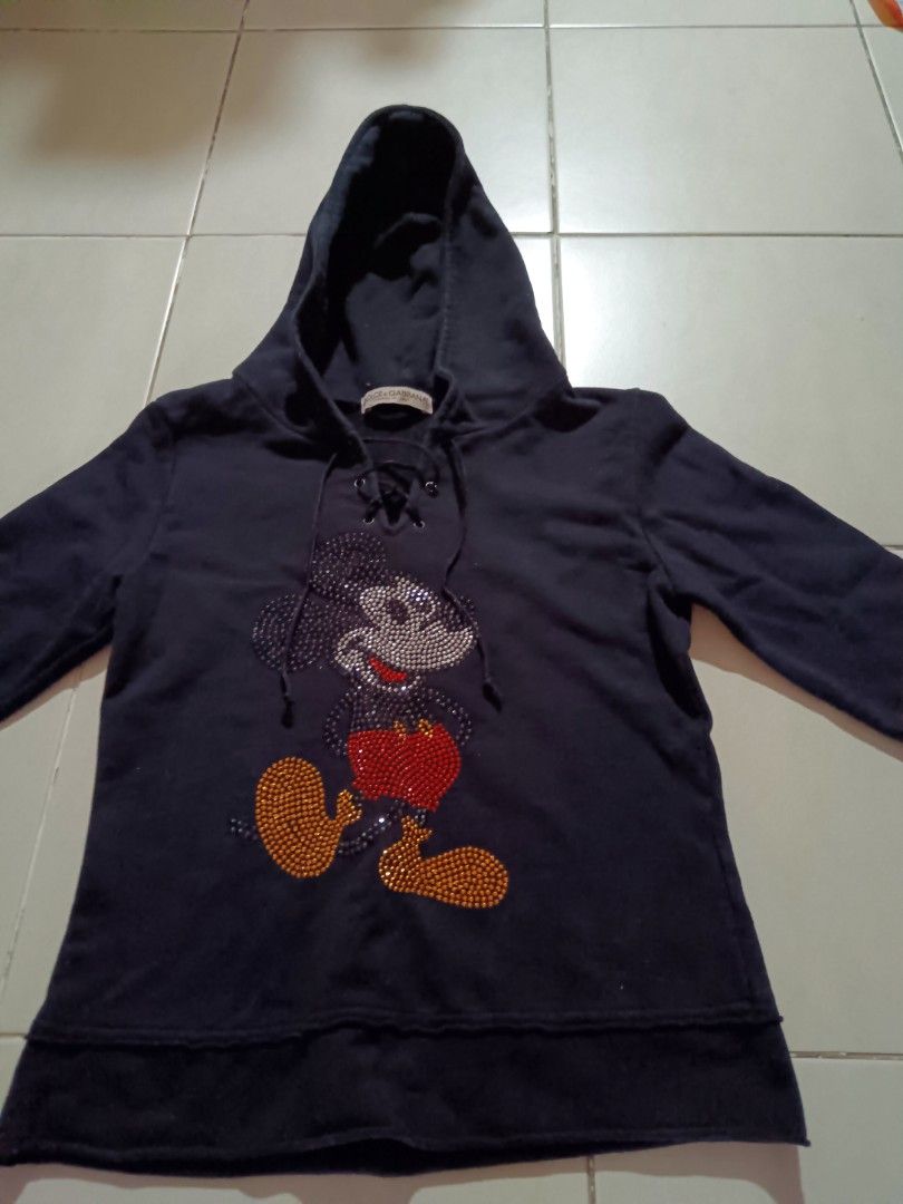 DOLCE GABBANA Ladies Mickey Mouse Hoodie Sweatshirts With Sleeve End Defects Size S Women s Fashion Coats Jackets and Outerwear on Carousell