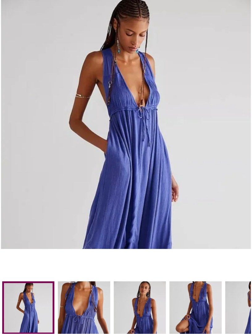 FREE DELIVERY FREE PEOPLE Show Stopper Open Back Purple Plus Size Dress