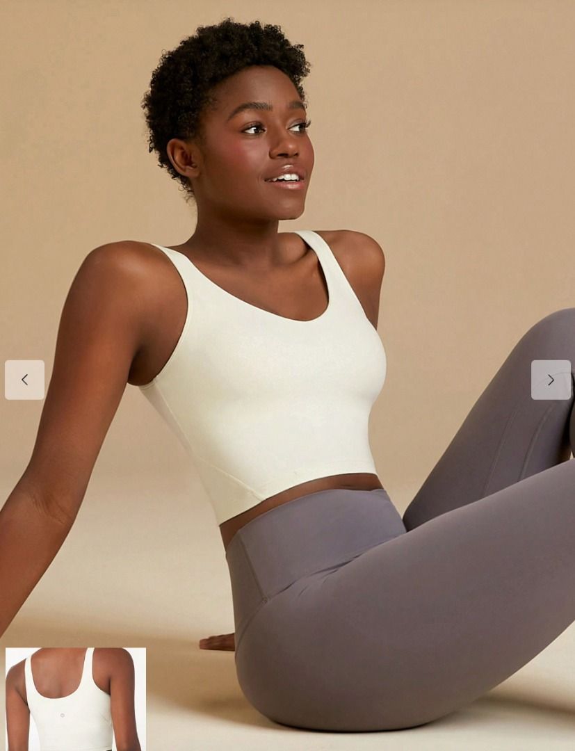 Glowmode white sports bra in built padding Women s Fashion Activewear on Carousell