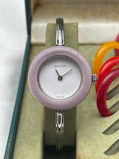 Gucci bangle watch silver sale