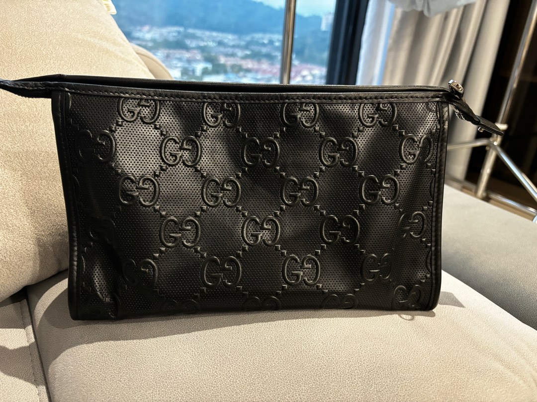 Gucci Men Black Leather Small Clutch main image 1