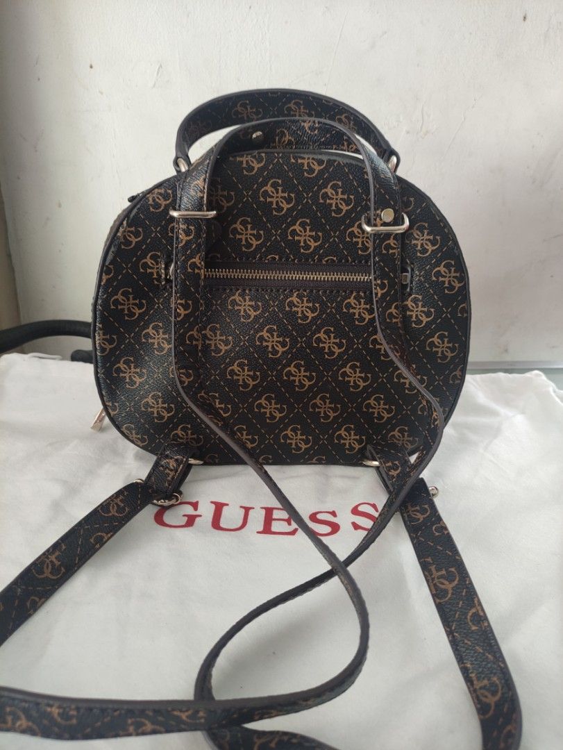 GUESS VIOLA CONVERTIBLE CROSSBODY BACKPACK BROWN MULTI From Japan 100 original 9.8 10 condition Women s Fashion Bags Wallets Backpacks on Carousell