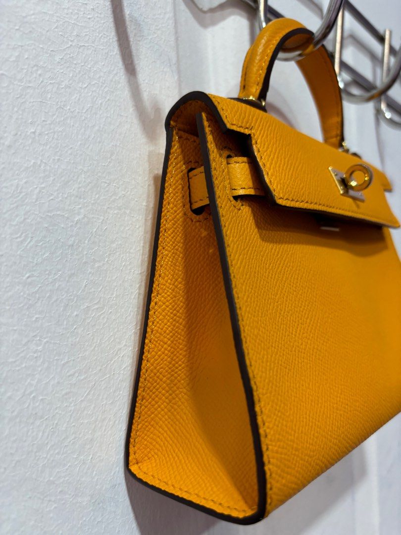 Hermes mini kelly mustard yellow bag Women s Fashion Bags Wallets Cross body Bags on Carousell