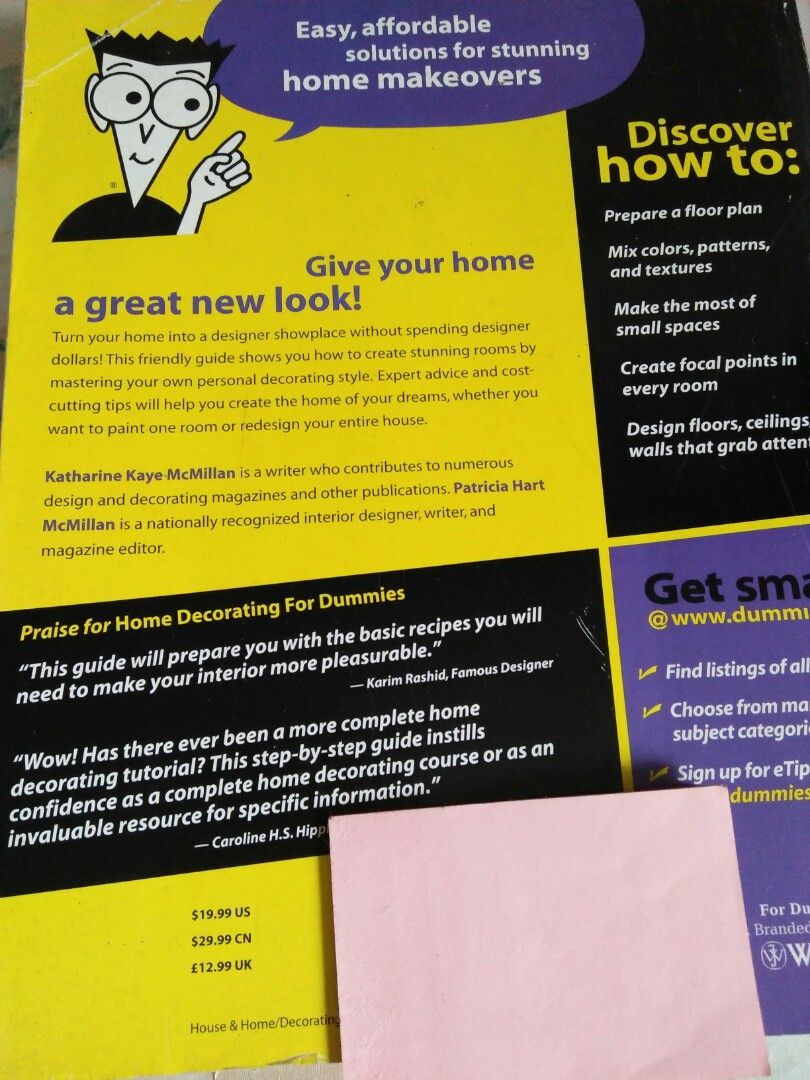 Home Decorating for Dummies (Category: Textbooks) located in Naga. Submitted by bellebargainbox (Listing ID 1323887106, Image 3). Description: 350 plus ideas of house ideas. Very useful reference..