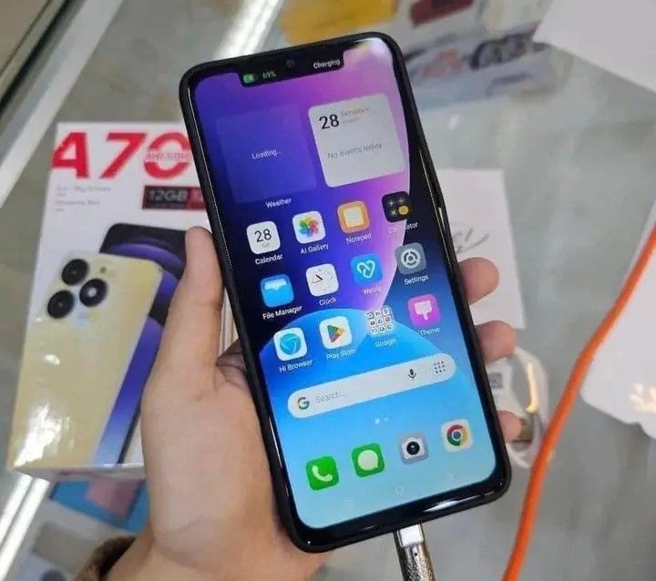 ITEL A70 free shipping (Category: Android Others) located in Malabon City. Submitted by tinybutmightyyroh (Listing ID 1323873603, Image 3). Description: itel A70 Ntc Original Brand New Sealed 12Gb Ram +128 Gb Rom P 4500 Free shipping nationwide via lbc 𝐒𝐩𝐞𝐜𝐢𝐟𝐢𝐜𝐚𝐭𝐢𝐨𝐧𝐬: 🌹Screen Size - 6.6" DYNAMIC BAR 🌹Ram -12GB 4+8 🌹Rom 128 GB 🌹Camera - 13Mp SUPER HDR camera 🌹Battery - 5000mAh (Type C) 🌹Security- Side Mounted Fingerprint , Face