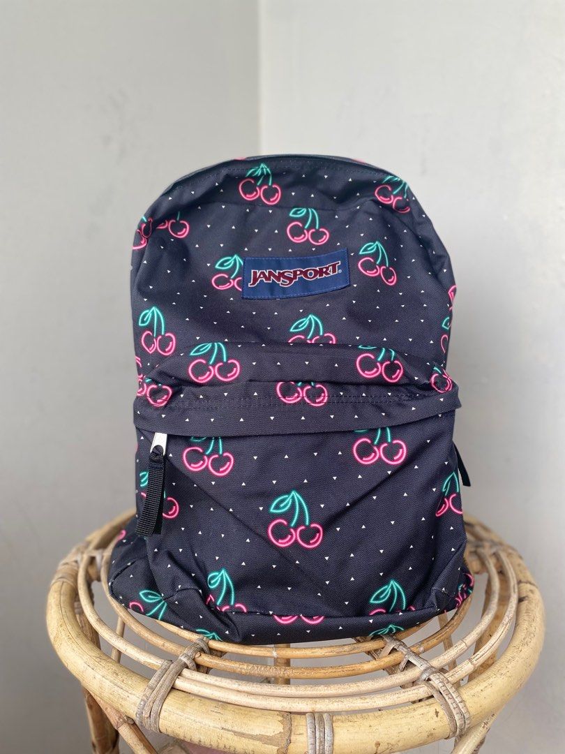 Jansport Superbreak Neon Cherries Backpack Fesyen Wanita Tas Dompet di Carousell
