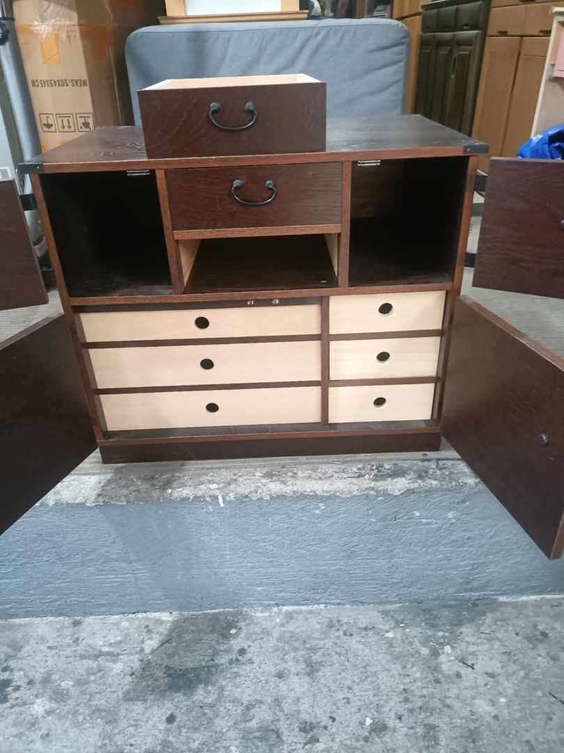 japanese vintage side table with drawer organizer and secret ...