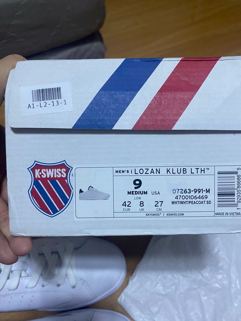 Kswiss Lozan Klub LTH (Category: Sneakers) located in Las Pinas. Submitted by carllaker (Listing ID 1323983141, Image 2). Description: Kswiss Lozan Klub Lth Size 9 TTS Complete Looks better in person. Stans smith Reebok club c 85 vintage White shoes Rfs: Declutter .