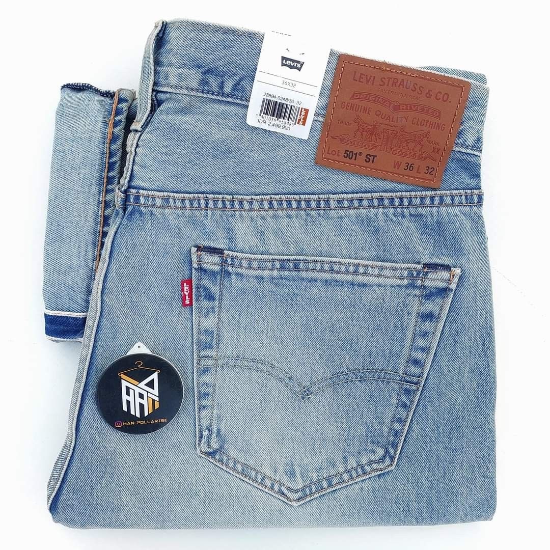 Levi's 501 ST Selvedge Slim Taper Fit Jeans, Fesyen Pria, Pakaian