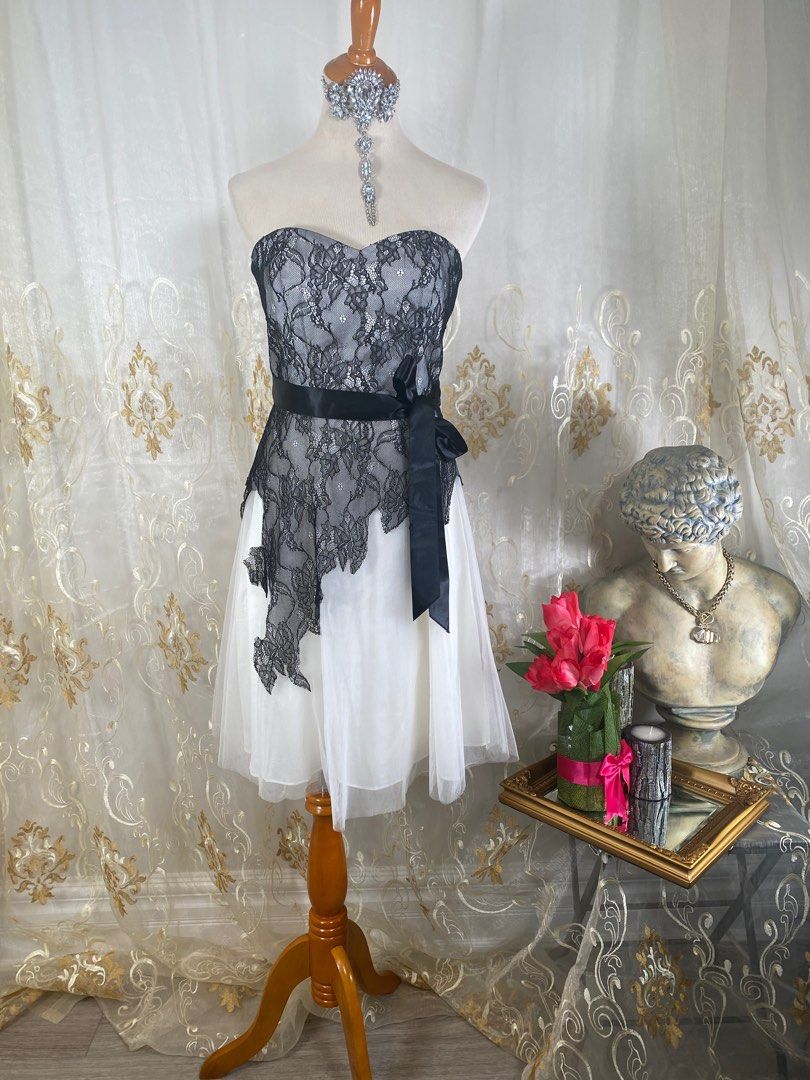 sau lee reign off-the-shoulder tulle lace mini dress Reign Lace Mini Dress – SAU LEE main image 0