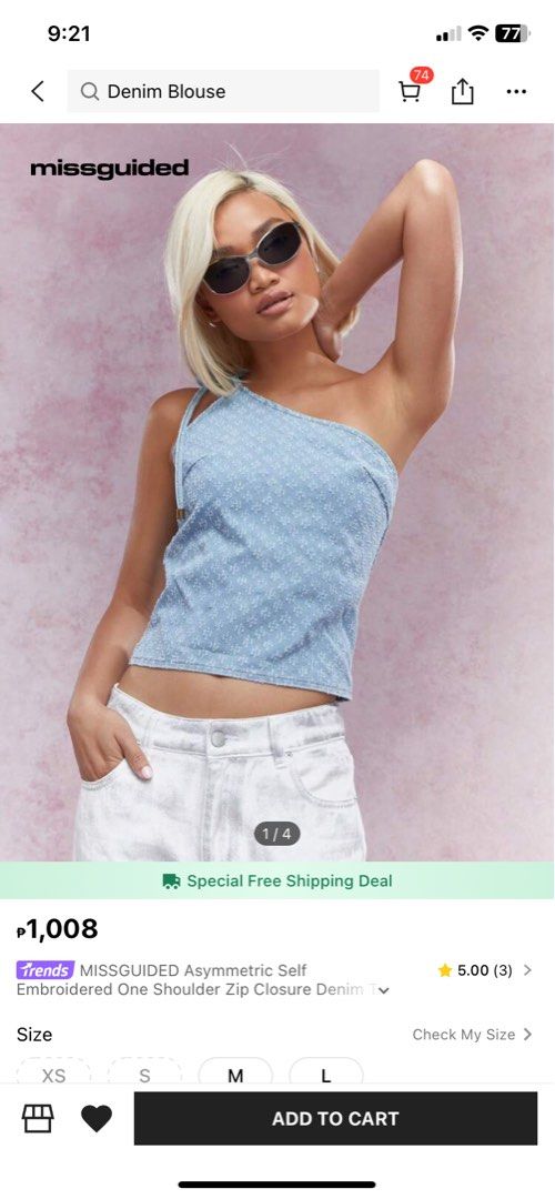 Missguided One Shoulder Strap Top Women s Fashion Tops Sleeveless on Carousell