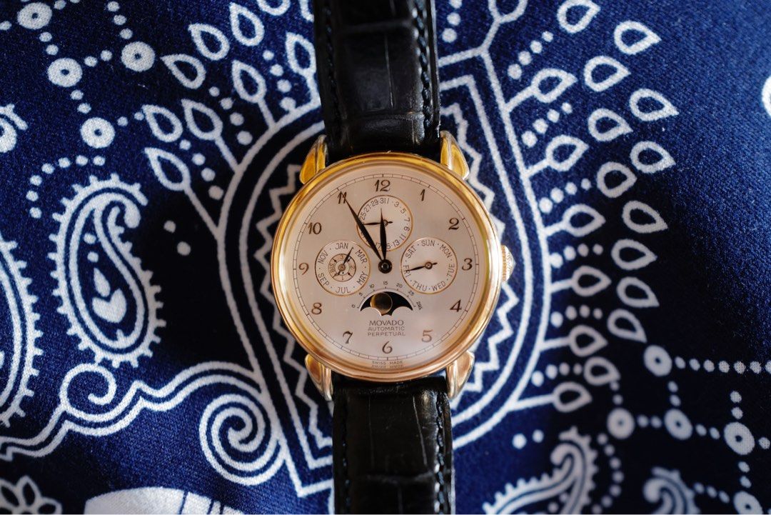 Movado Perpetual Calendar Yellow Gold Moonphase 1881 Luxury Watches on Carousell