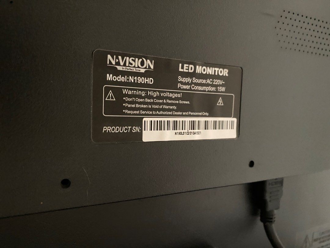 N-Vision N190HD (Category: Monitor Screens) located in Malolos. Submitted by julipie (Listing ID 1323845043, Image 3). Description: No issue - hindi lang nagagamit.