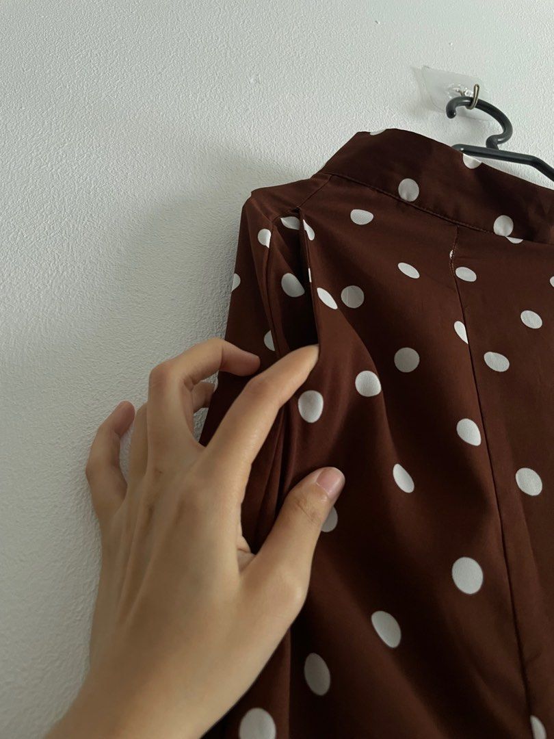 Brown polka dot skirt river island shop