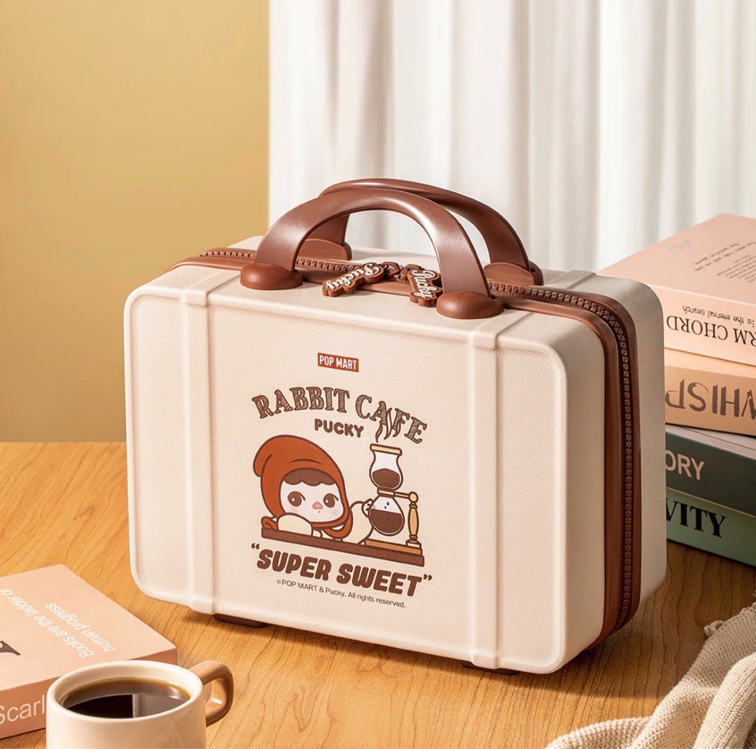 【公式/未使用】POPMART Pucky rabbit Cafe スーツケース POPMART PUCKY RABBIT CAFE SUITCASE, Hobbies & Lifestyle, Travel