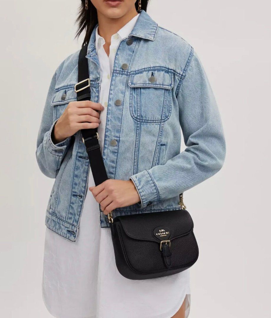 Sale BNWT COACH AMELIA SADDLE BAG IN BLACK