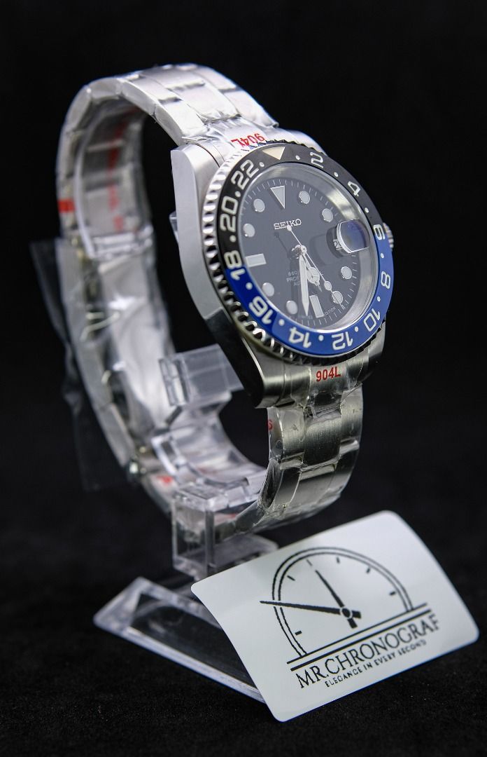 Seiko Mod Submariner Batman (Category: Luxury Watches) located in Manila. Submitted by rafael_lesaguis (Listing ID 1323922154, Image 3). Description: BRANDNEW (Never-yet-worn) Seiko Mod Submariner Batman Movement: Seiko NH35 Automatic TMI version with winding and hacking feature Case and Strap: 40mm 904L Stainless Steel version (better than 316) & 904L Oyster Type strap Dial: Seiko logo, 660ft Automatic Professional Glass: Sapphire scratch resist