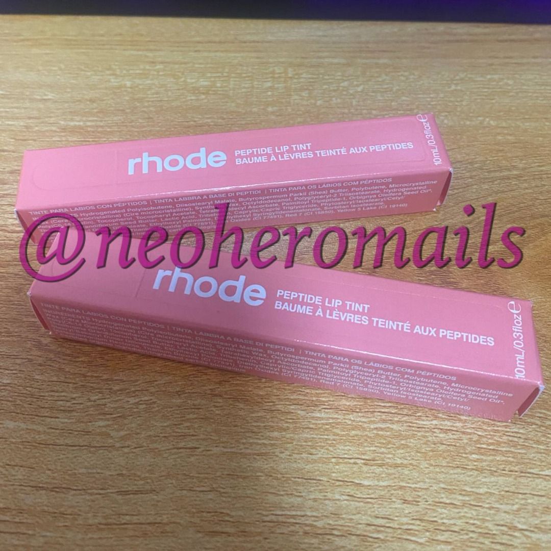 [sell / swap] Rhode Peach Pit Peptide Tint (Category: Makeup) located in Cainta. Submitted by neoheromails (Listing ID 1323959650, Image 1). Description: ↝ on hand, unused ↝ can trade or swap to rhode blush: sleepy girl, freckle, toasted teddy.