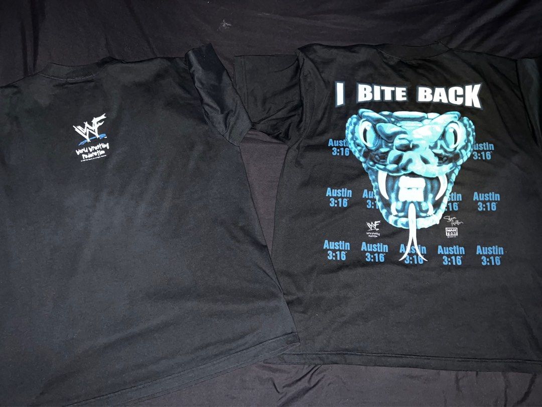 Vintage WWE Stone Cold Steve Austin Tees (Category: Tshirts & Polo Shirts ) located in Paranaque City. Submitted by headyslimane (Listing ID 1323864553, Image 3). Description: Vintage WWE Attitude Era Stone Cold Steve Austin Tees (War Zone red tags) 4 Large Sized Shirts Dimensions: 22 x 28-29 Selling ONLY as pack for ₱6500 plus shipping.