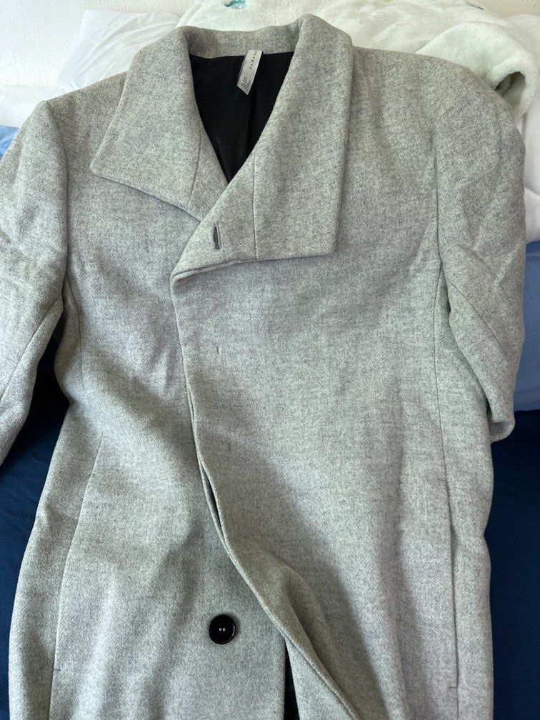 Zara grey coat mens cheap