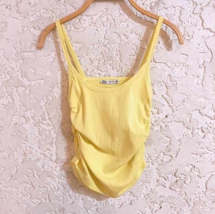 Zara Yellow Ribbed Tank Top (Category: Sleeveless) located in San Pablo. Submitted by manic.pixie.wardrobe (Listing ID 1323831174, Image 2). Description: Fits XS to S .