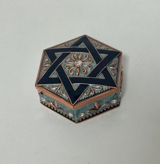 六角星首飾盒，藍色琺瑯工藝，每邊3cm64181519554435110