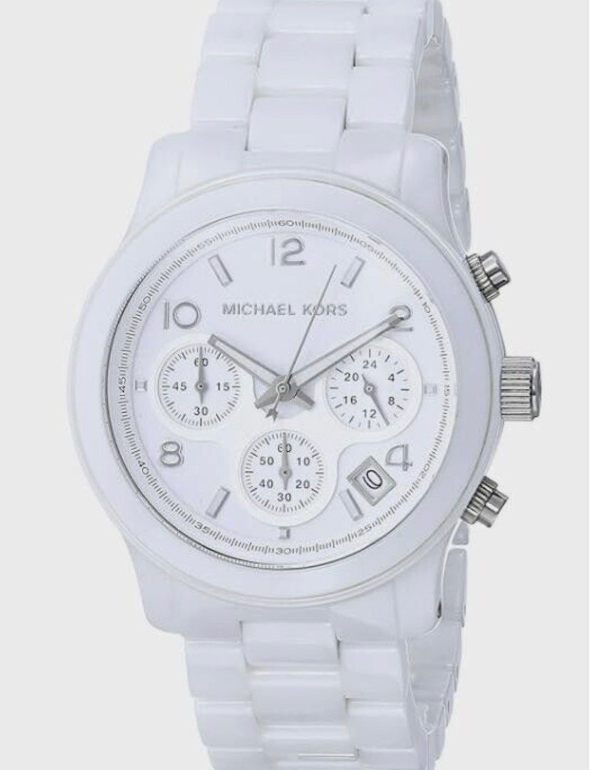 Authentic Michael Kors Ceramic White Watch MK5161 (Category: Women's Watches) located in Taguig. Submitted by closetnshelves (Listing ID 1324011354, Image 1). Description: Original price $450 RFS: rarely used Adjustable .
