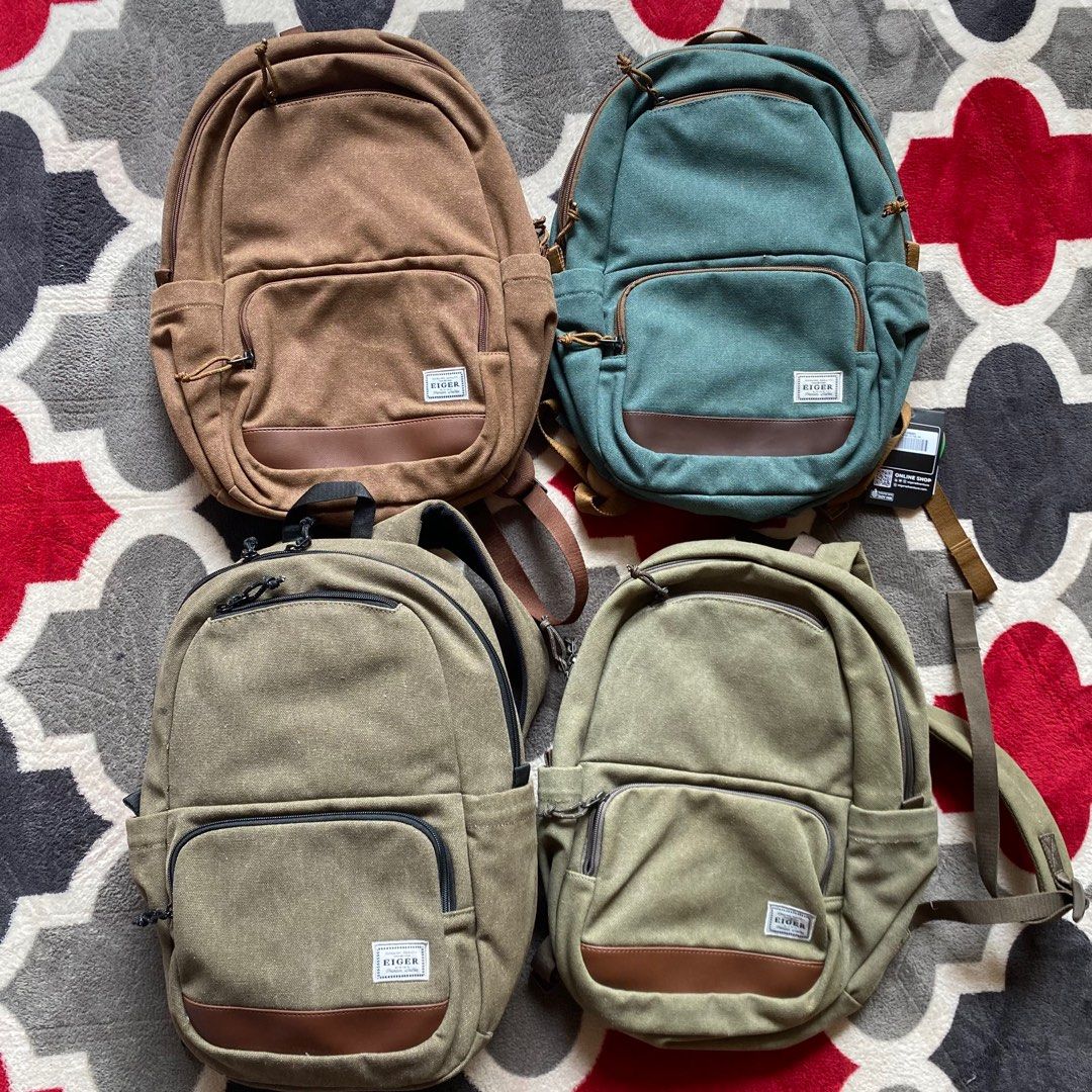 Backpack Eiger Coupes Canvas Fesyen Wanita Tas Dompet di Carousell