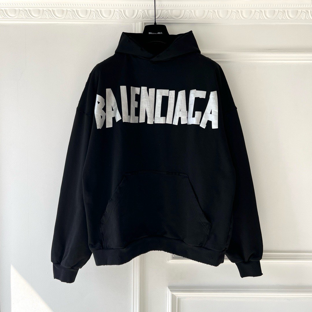 Balenciaga Tape Hoodie Men s Fashion Tops Sets Hoodies on Carousell