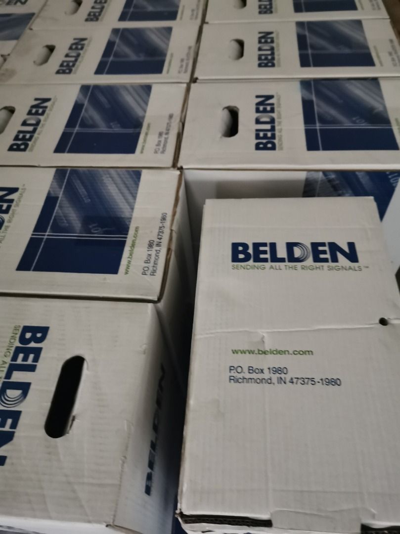 Belden Cat6 (Category: Cables & Adaptors) located in Quezon City. Submitted by networkelectricalrefacu (Listing ID 1324027033, Image 3). Description: Belden cat6 UTP gray / Blue - 8200 Belden I/O - 180 Belden patch cords - 1m-210, 2m-240, 3m-270 Belden cat6a UTP - 19,000 Belden Patch Panel unloaded - 1,550 Belden 9841 - 41,000 and many many more.