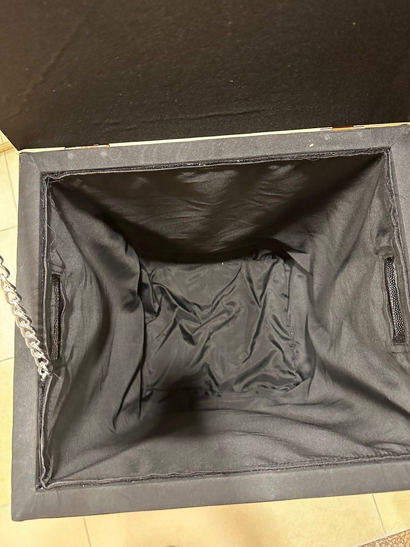 Black Leather Ottoman (Category: Storage Boxes & Baskets) located in Makati City. Submitted by juju_08 (Listing ID 1324089692, Image 3). Description: Like new, barely used. .