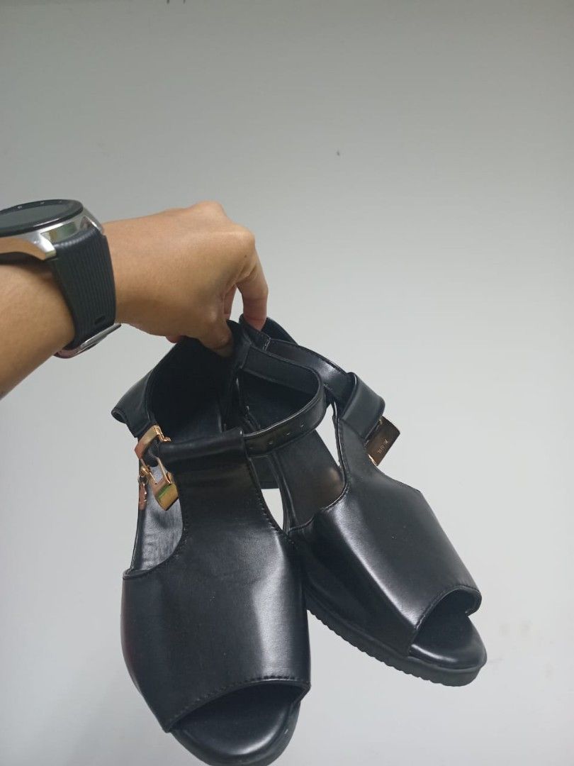Black Wedge 2 in flat heel Sandals Size 37 (Category: Flats & Sandals) located in Pasig City. Submitted by rrozes (Listing ID 1323933969, Image 1). Description: Brand New RFS: Just bought for an event but will not go. SIZE 37 shipping by buyer.