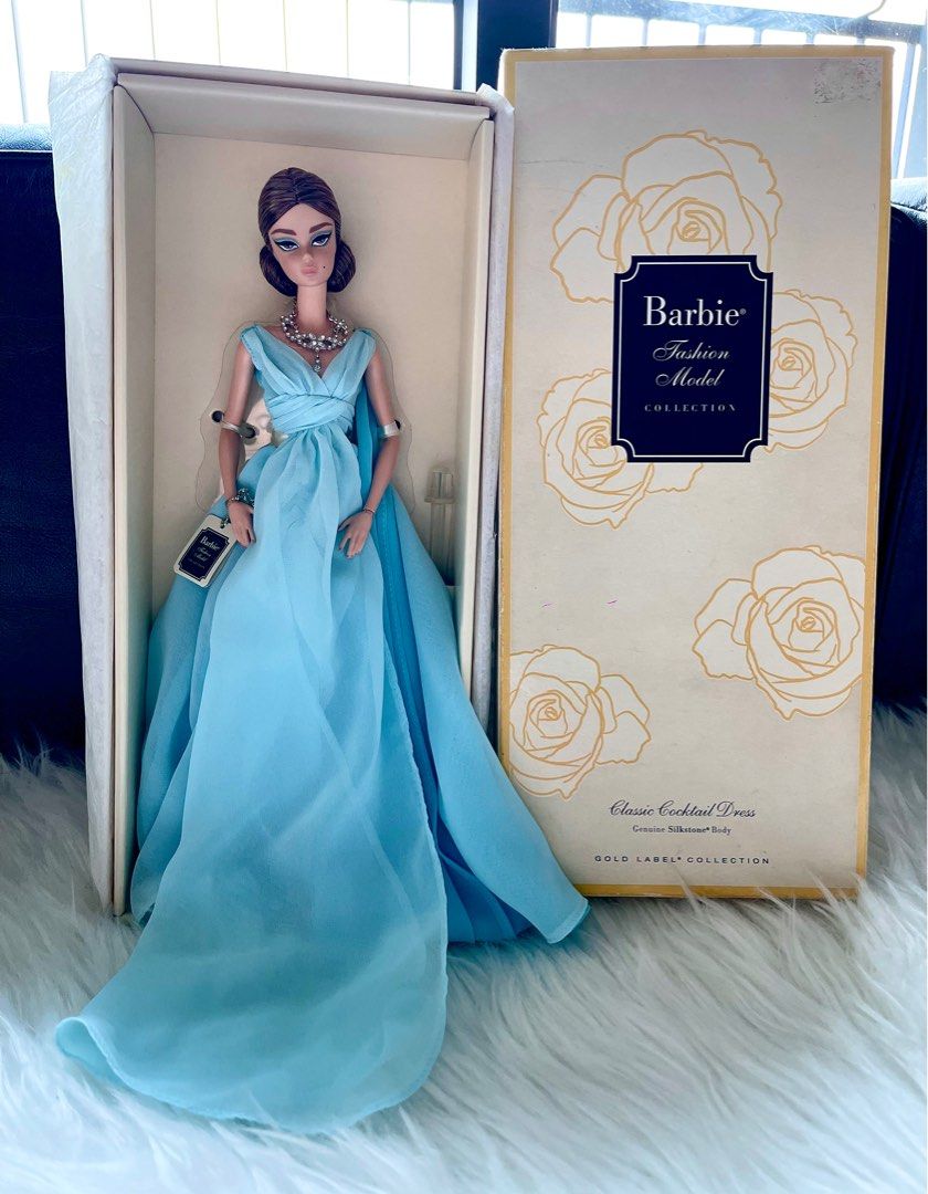 Blue Chiffon Ball Gown Barbie Silkstone Doll BFMC Gold Label 2016 DYX74 No more than 10 000 worldwide