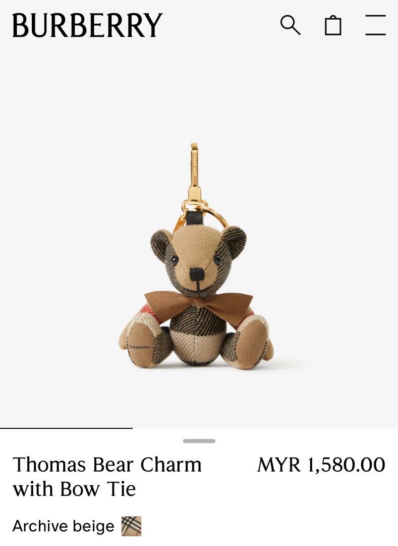 Burberry bear charm sale best sale