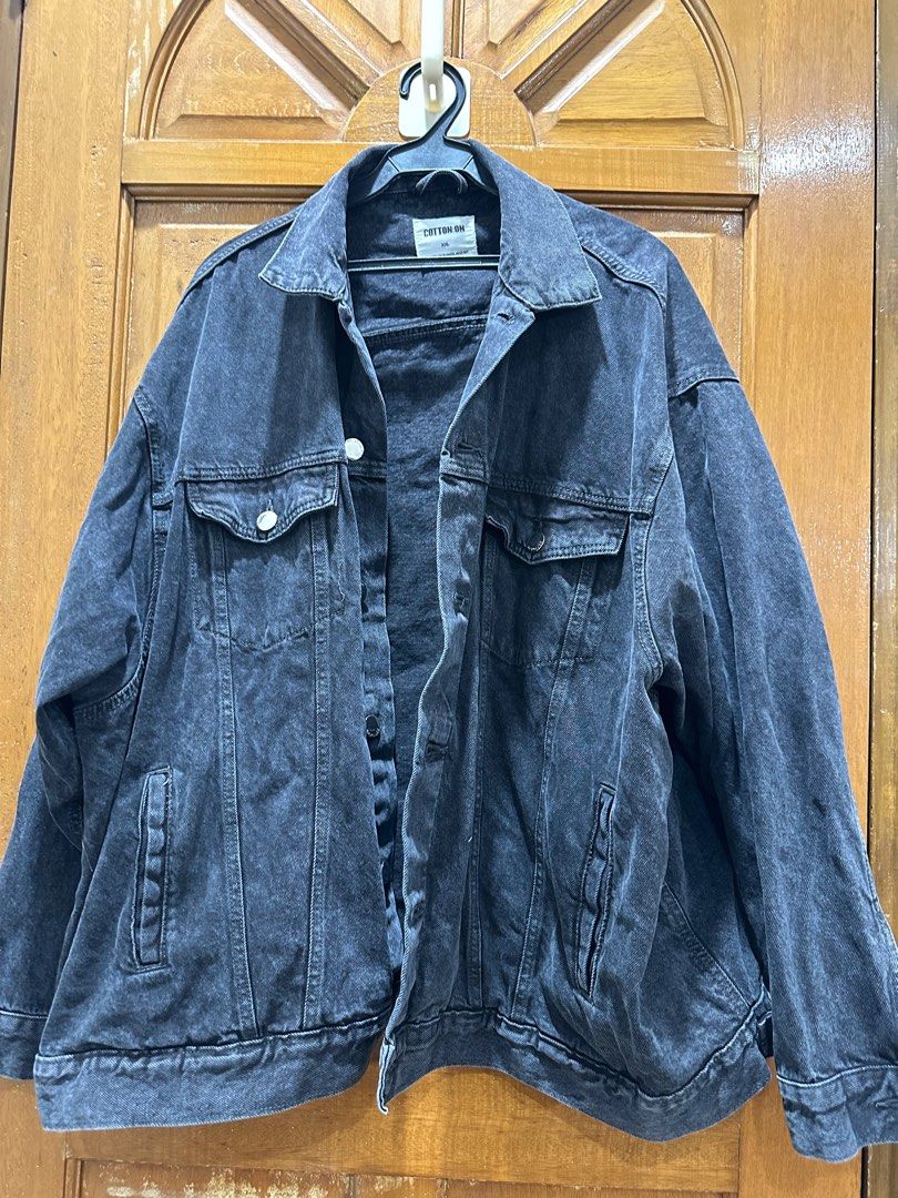 Vintage black denim jacket cheap