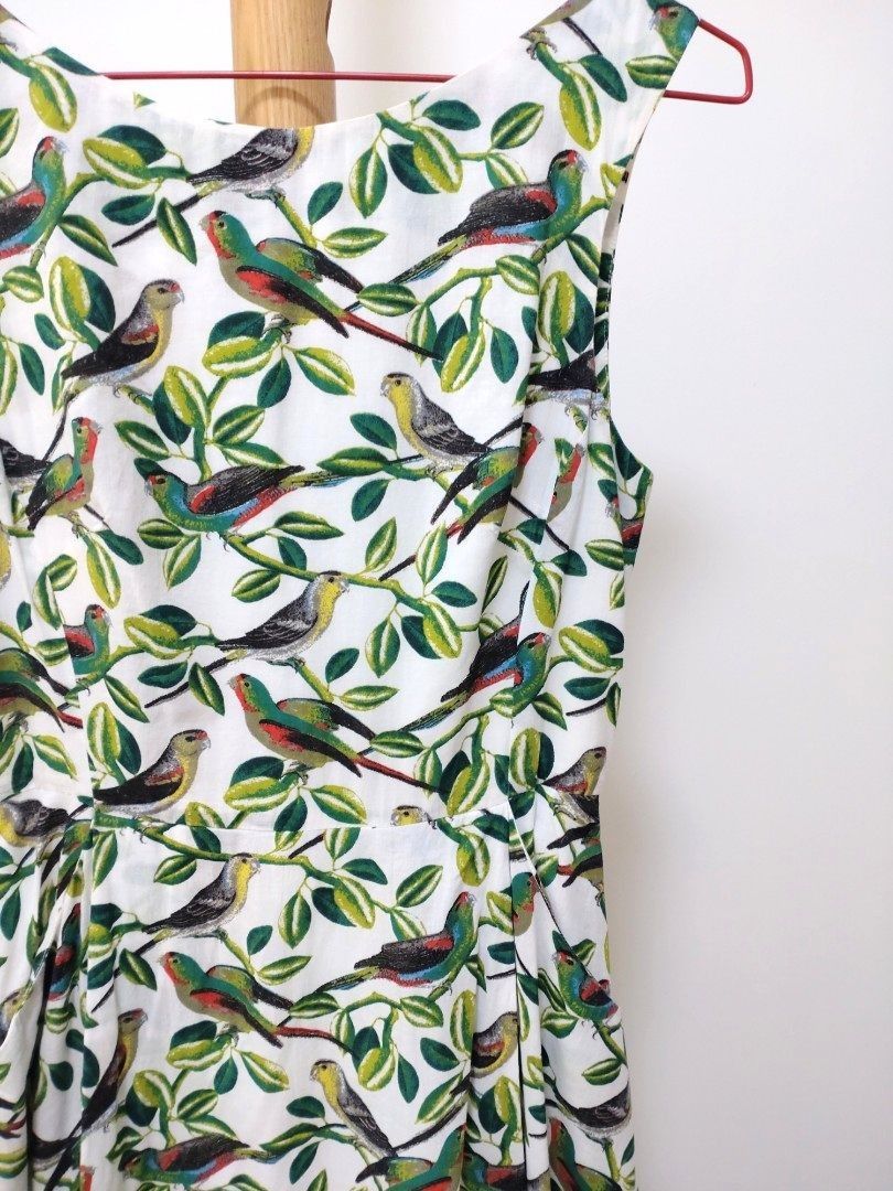 Emily And Fin Parrot Midi Cotton Dress