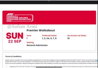 F1 Singapore Grand Prix Race ticket, Tickets & Vouchers, Event Tickets ...